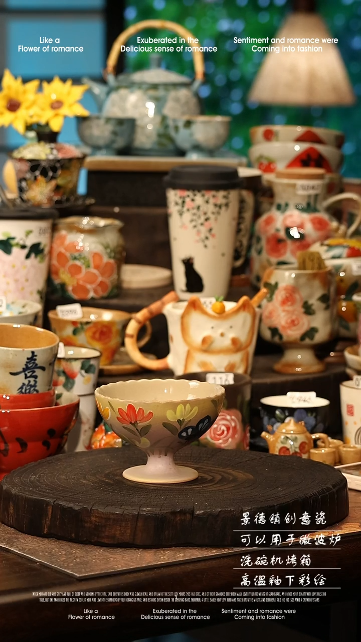 陶瓷景德镇高温釉下彩手工手绘款式