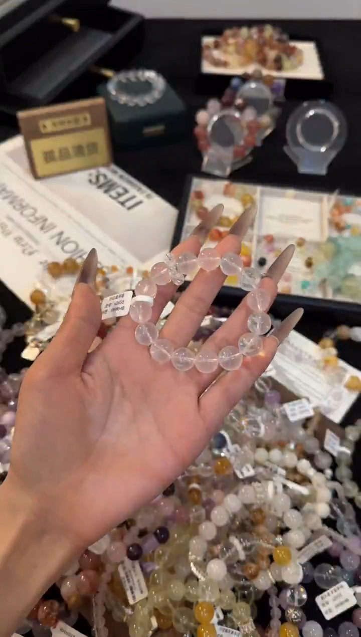 合金手链水晶奶白晶手链x2658