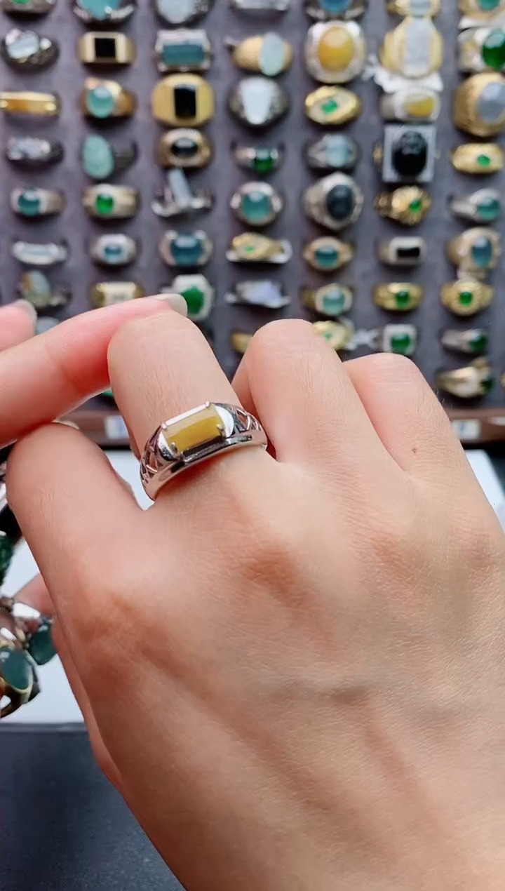 未镶嵌戒指翡翠天然翡翠男戒