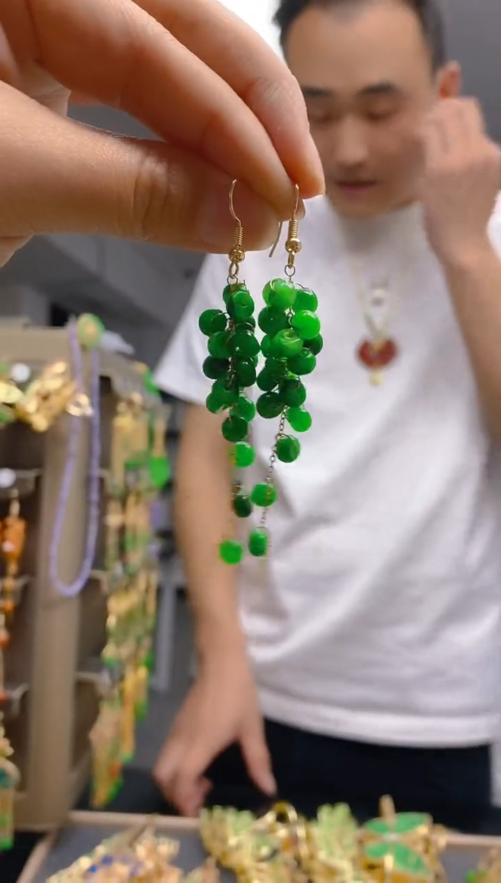 【闪购商品】翡翠耳饰合金0338翡翠耳钩