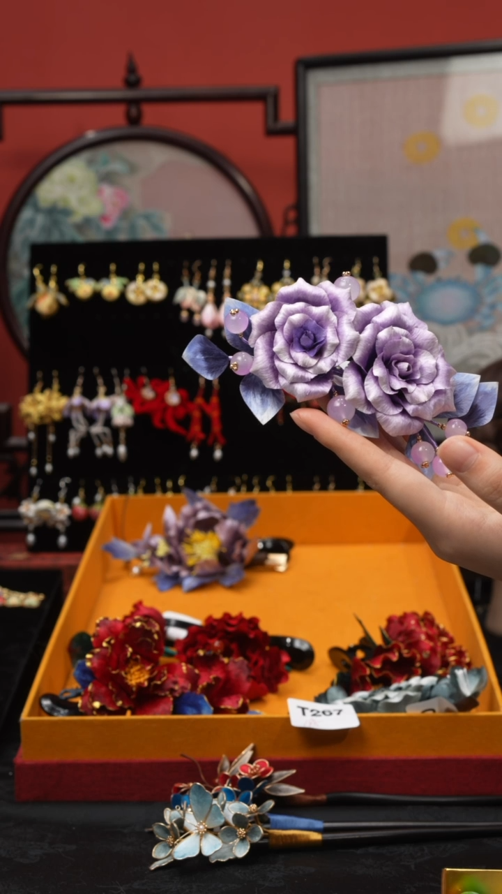 刺绣秋*非遗手工绒花饰品