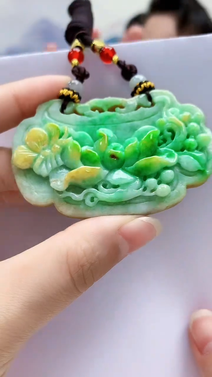 未镶嵌定制翡翠5060lr-毛货挂件8