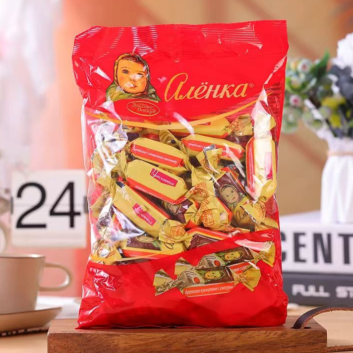 （2袋包邮）俄罗斯进口爱莲巧花生芝麻酥糖500克/袋