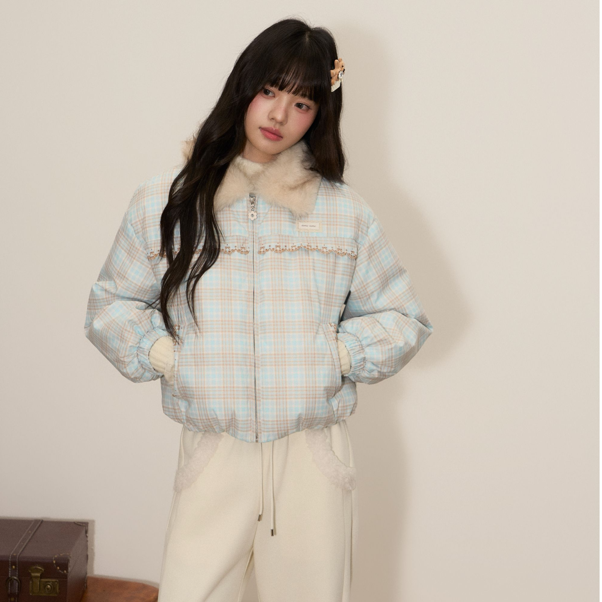 umoumo乌蘑原创设计翻领花苞夹克羽绒服UMOWT141803