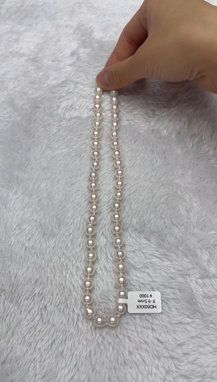 海水珍珠银S925镶嵌项链AK8-8.5mm（多样性发一）