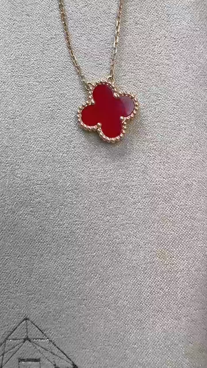 【闪购商品】玛瑙/玉髓项链18K金镶嵌18K金15mm红玛瑙项链