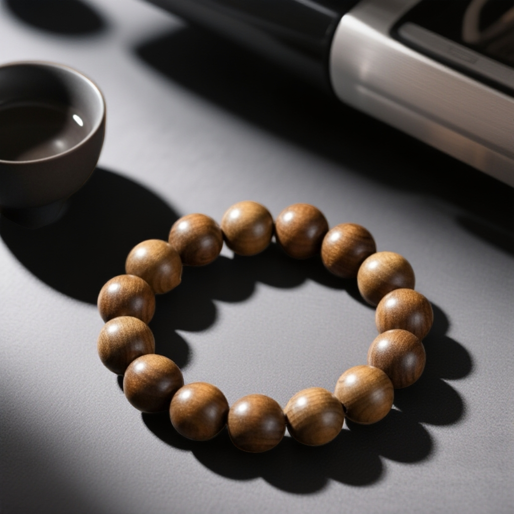 水波纹圆珠花梨木单圈034【无礼盒】