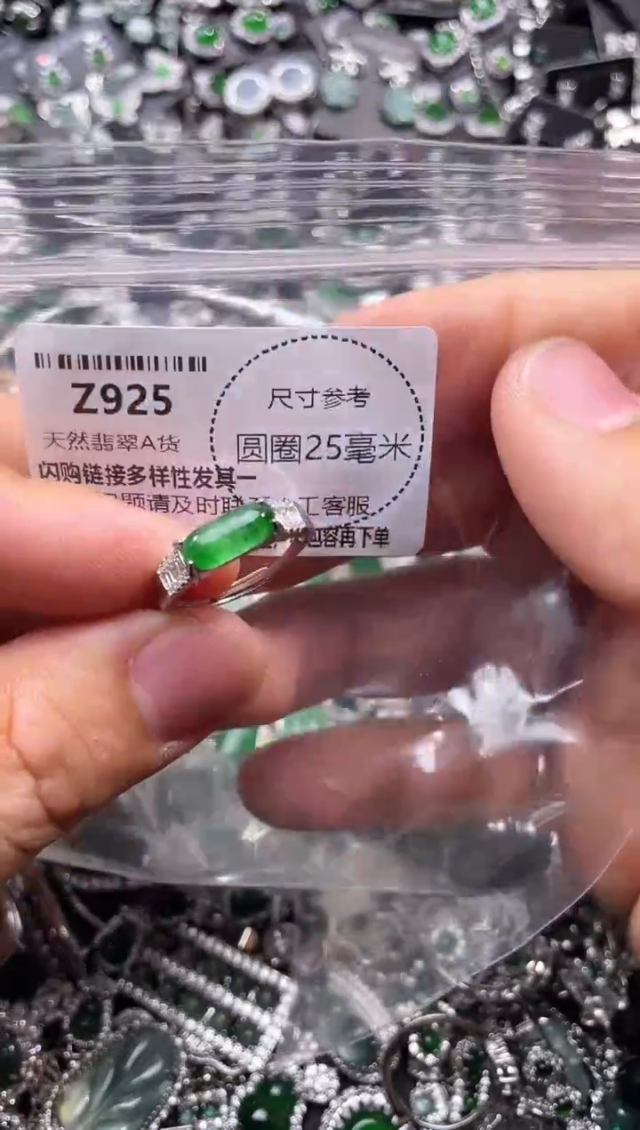 翡翠未镶嵌颈饰Z925戒指