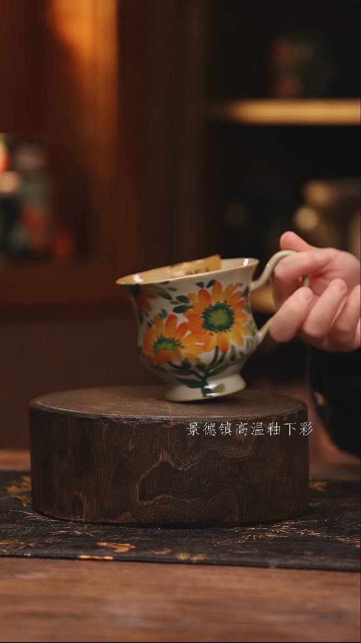 陶瓷  景德镇高温釉下手绘陶瓷@L354@