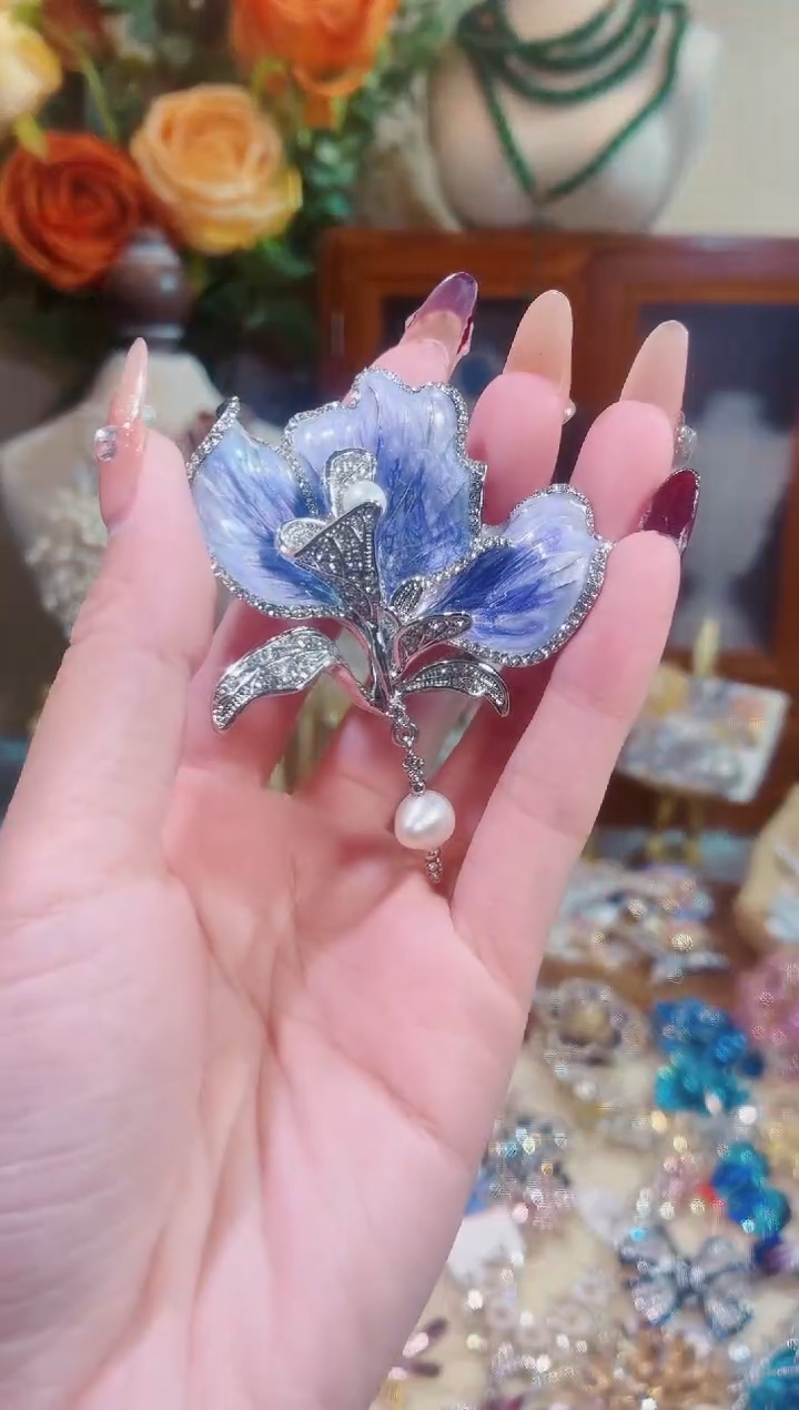 合成立方氧化锆铜合金紫瓣兰心