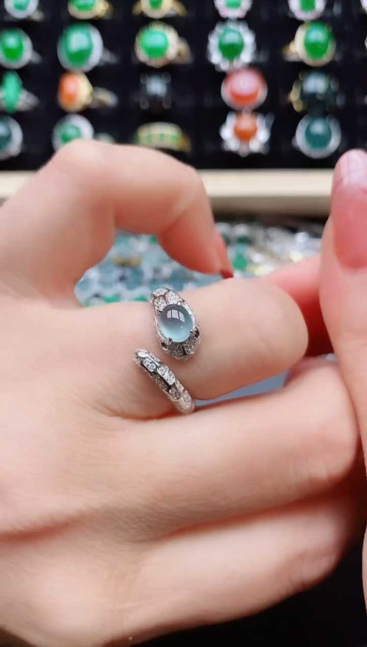 【闪购商品】翡翠戒指银S925镶嵌1321321