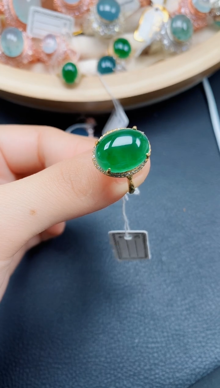 【闪购商品】翡翠戒指银S925镶嵌翡翠