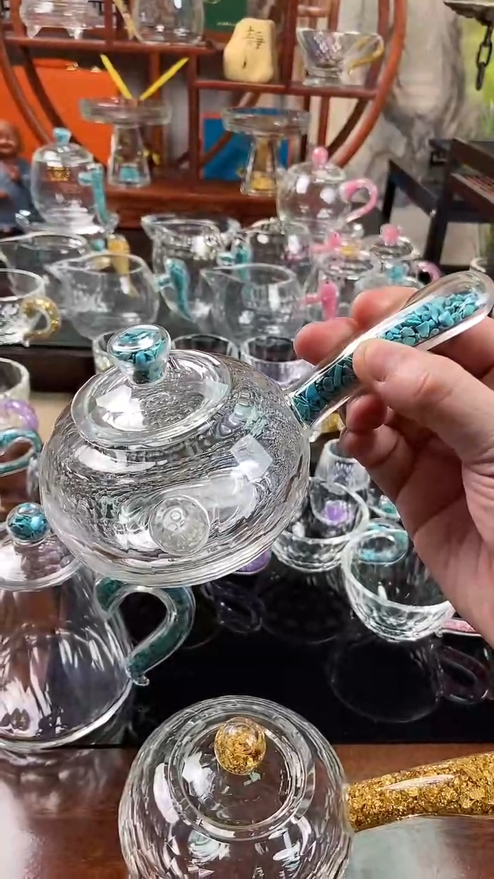 【闪购商品】绿松石水晶侧把壶单壶