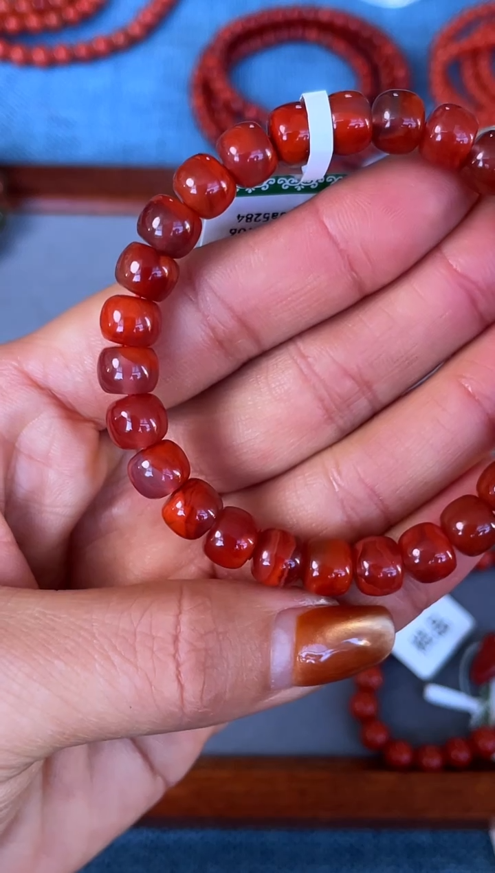 未镶嵌手串南红玛瑙N18凉山瓦西料玉化玫锦火焰单圈