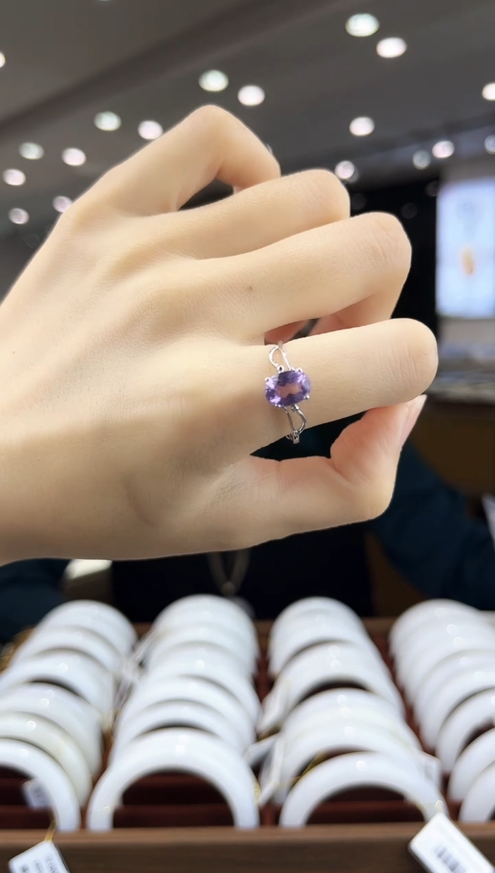 【闪购商品】烟晶戒指银S925镶嵌多样性发其一