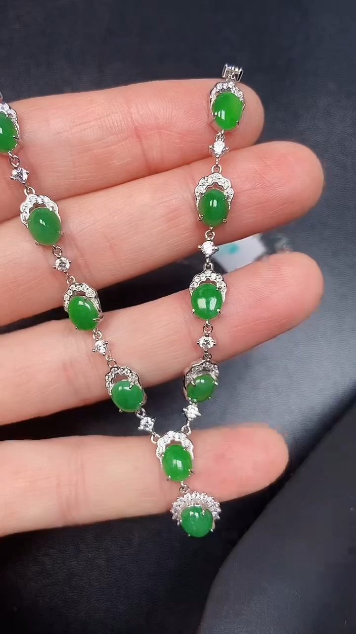 银S925镶嵌戒指翡翠5100