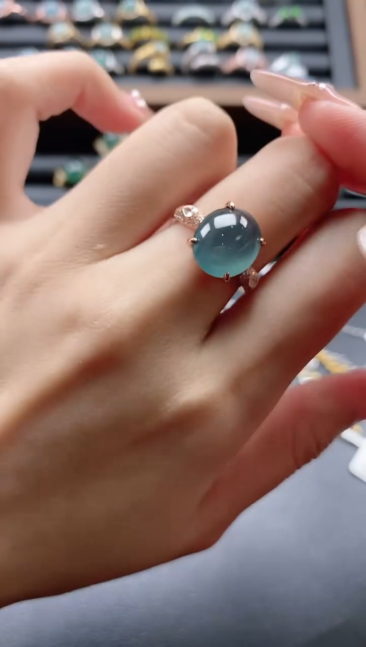 【闪购商品】翡翠戒指银S925镶嵌5111