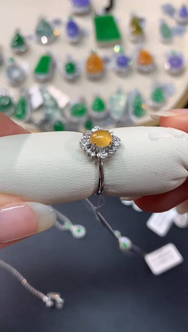 【闪购商品】翡翠戒指18K金镶嵌A287|2980