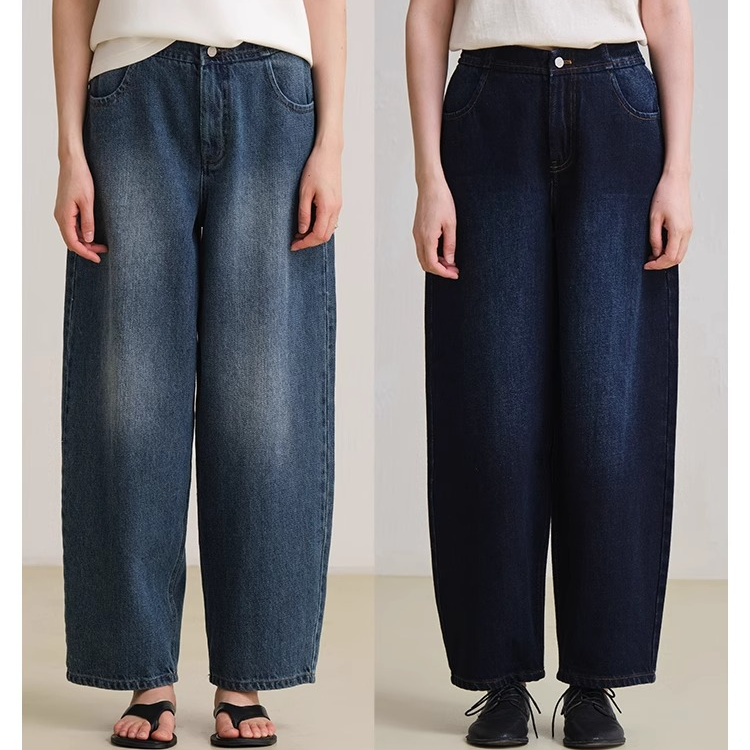 ltyp 棉重磅双纱显瘦复古百搭休闲牛仔裤女T142241021