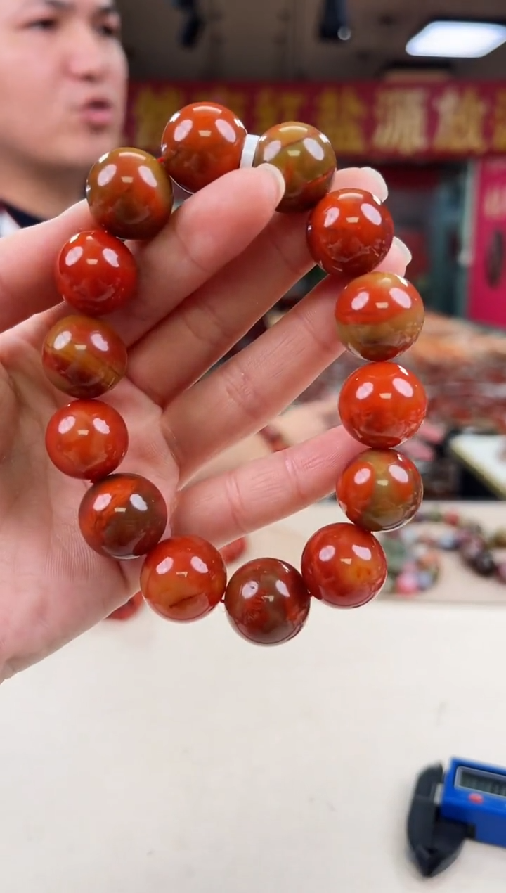 未镶嵌大山包包浆手串16~17南红玛瑙（多样式发其一）