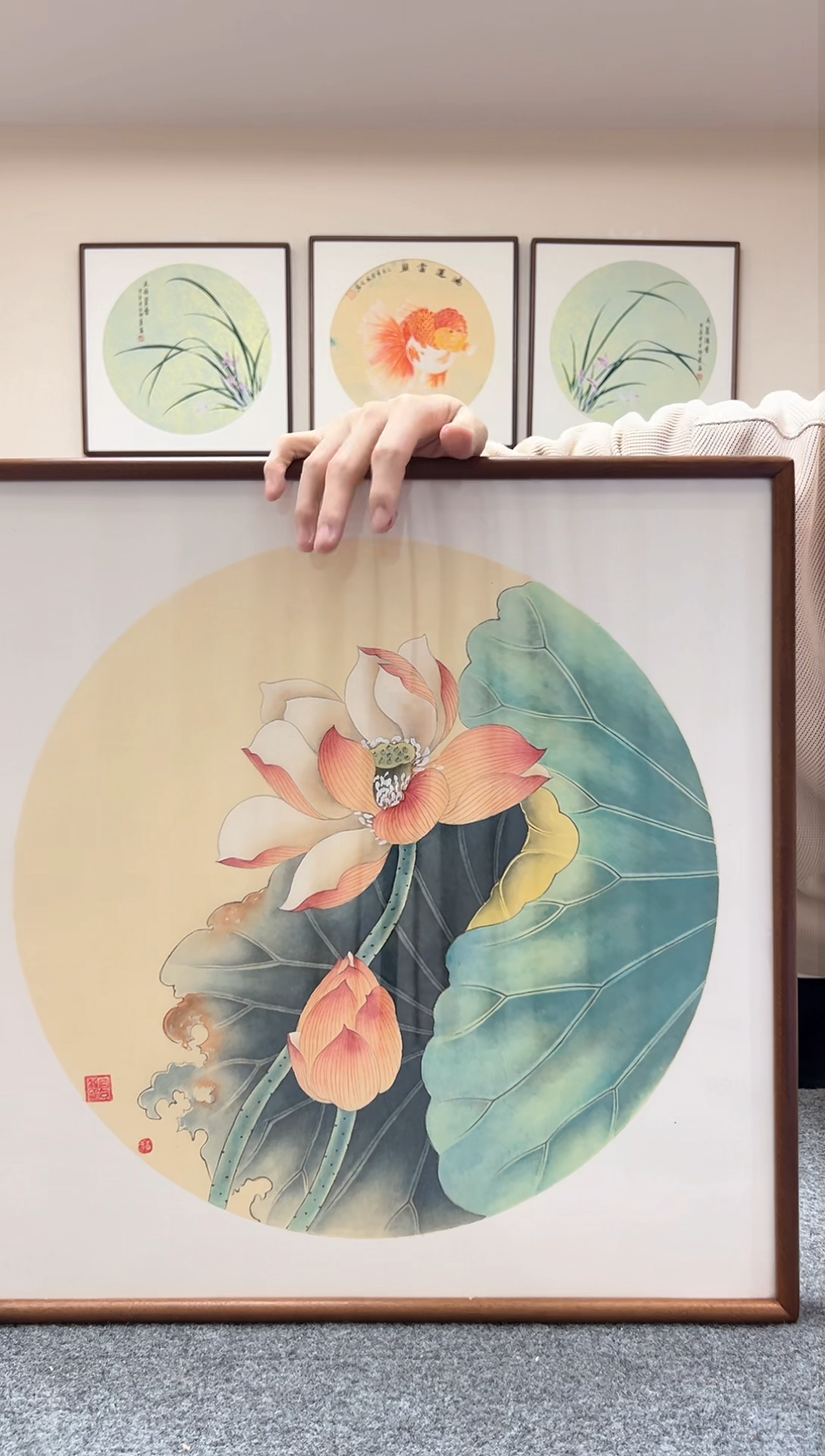 【闪购商品】书法三尺斗方工笔荷花52x52