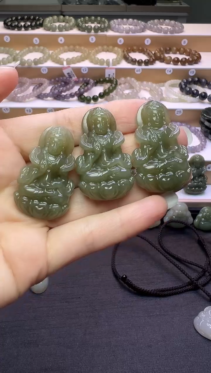 颈饰未镶嵌和田玉109号链接多样性发一有草花约卡39*24*11