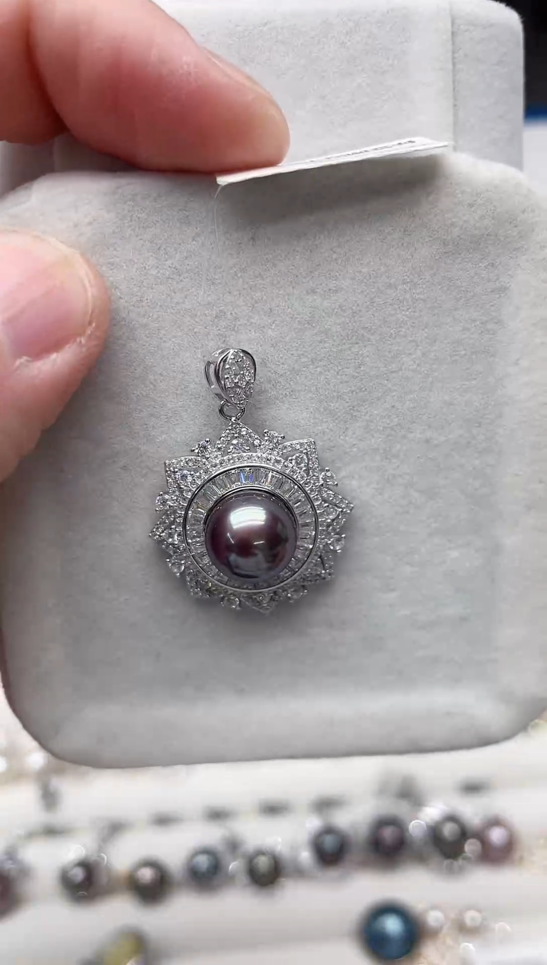 【闪购商品】淡水珍珠吊坠(不含链)银S925镶嵌项链