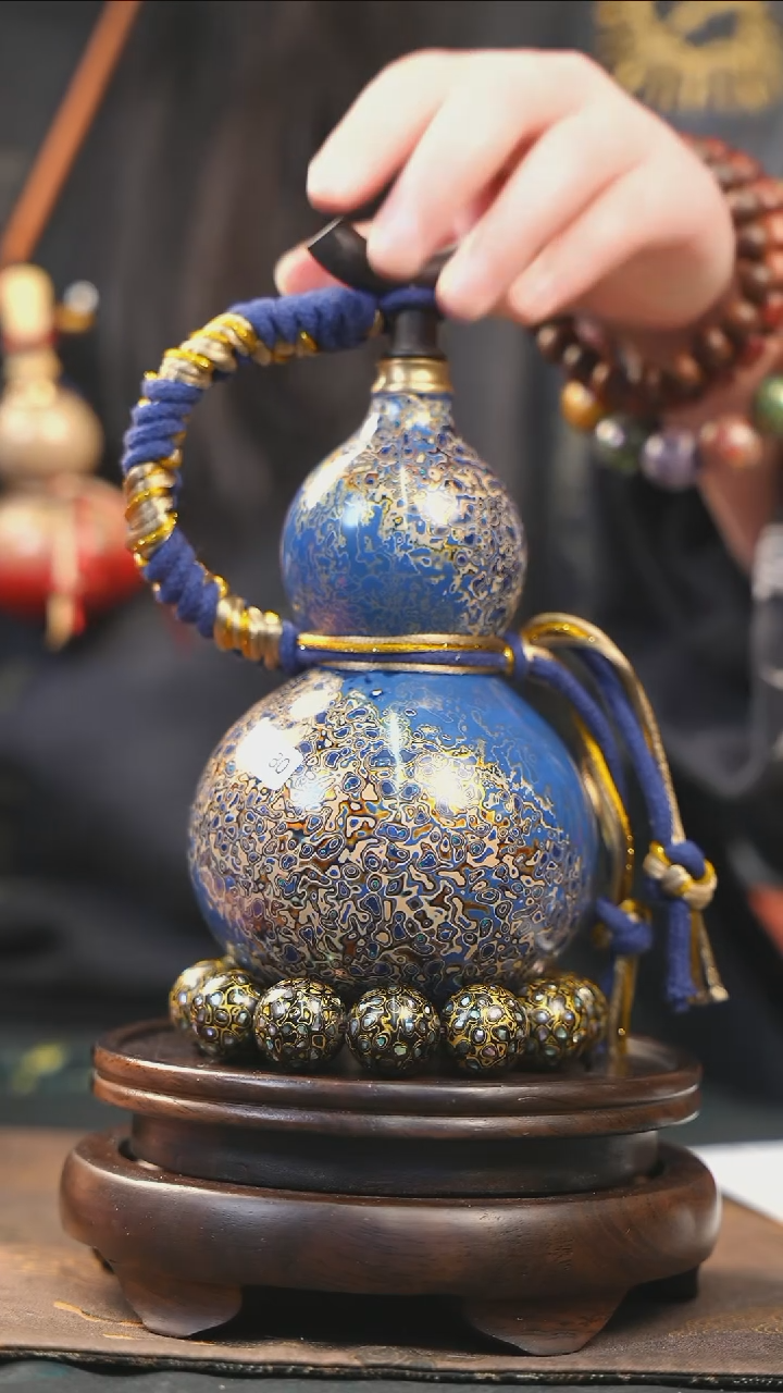 【闪购商品】YM180漆艺酒葫芦不包手串及旋转底座