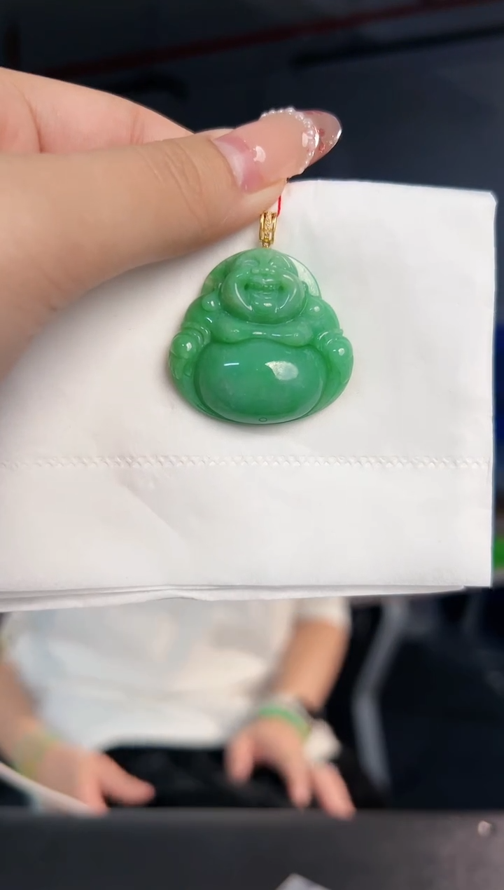 【闪购商品】翡翠颈饰18K金镶嵌缅料A货翡翠/支持复检/一件