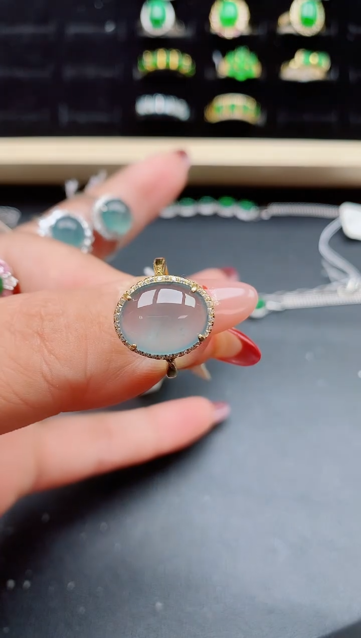 【闪购商品】翡翠戒指银S925镶嵌5080550