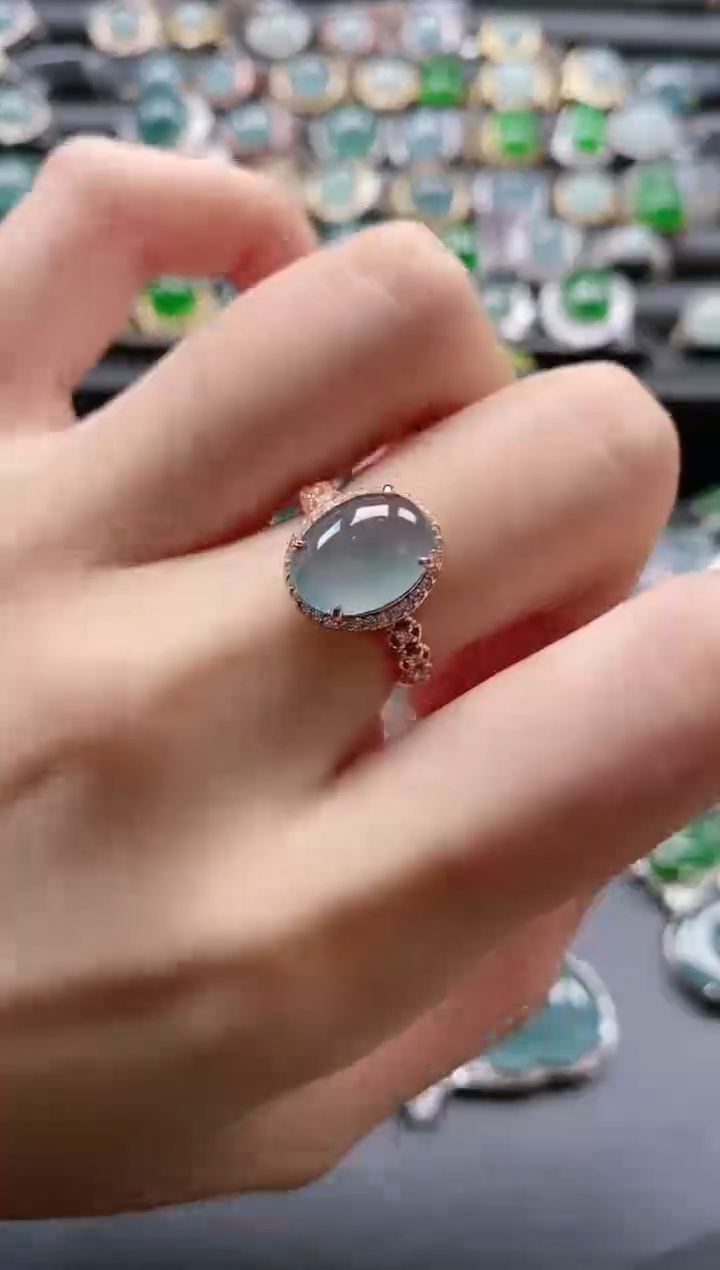 【闪购商品】翡翠戒指银S925镶嵌51511