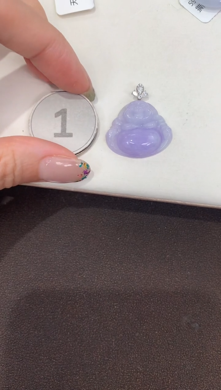 颈饰18K金镶嵌翡翠天然缅甸a货翡翠