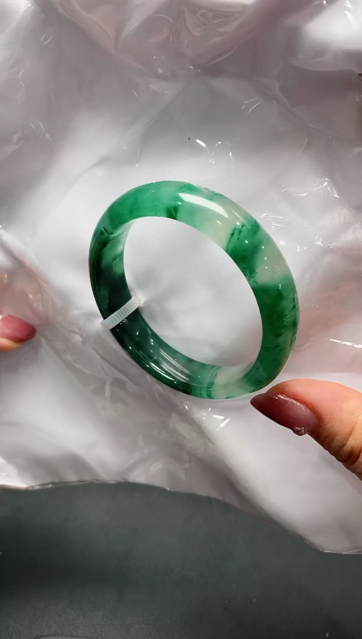 【闪购商品】石英质玉手镯未镶嵌非洲翠（独龙玉）07