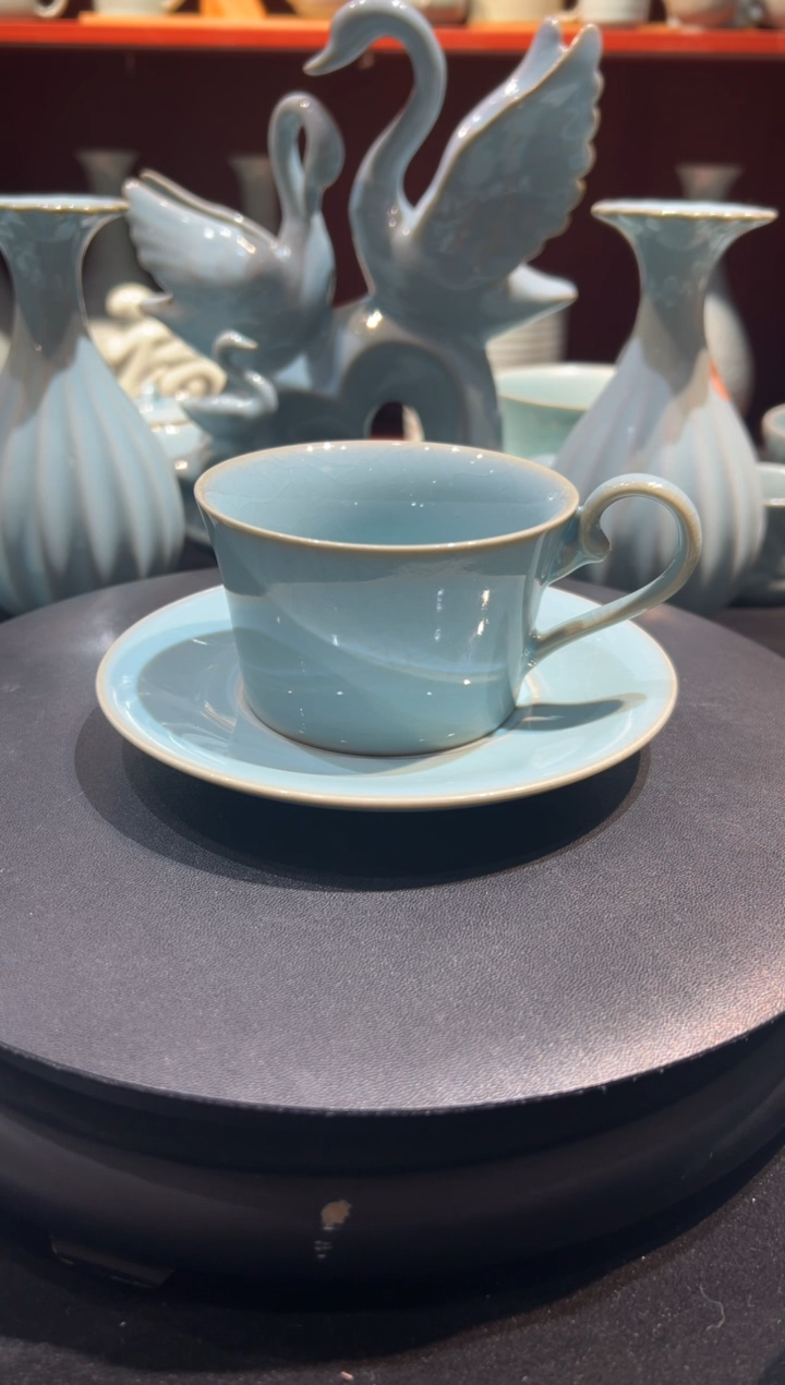 【闪购商品】杯天青釉水咖啡杯一套