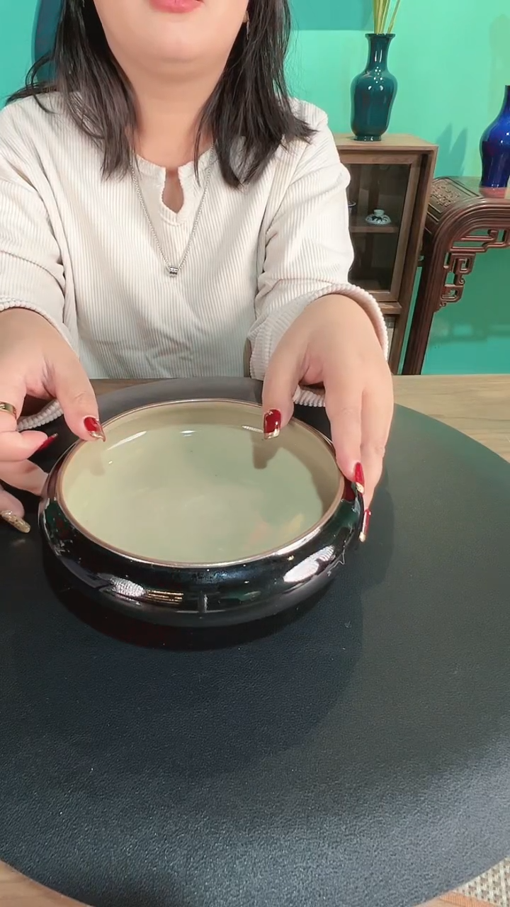 【闪购商品】杯一品德窑单色釉霁蓝大水洗微瑕/介意勿拍