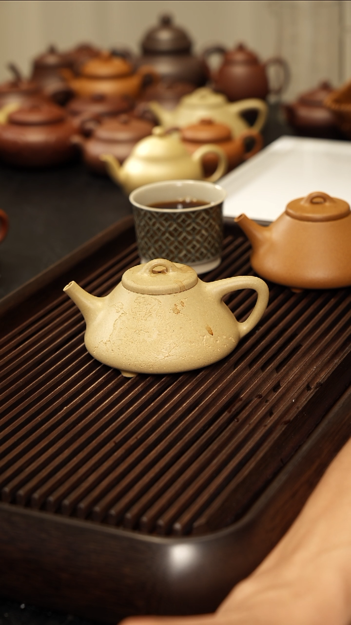 茶壶紫砂冰*子壶嘴微微磕的本绿钟馗子冶