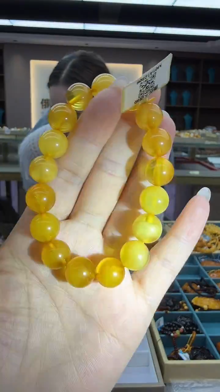 手链琥珀未镶嵌133秒拍号 假一罚三 11mm