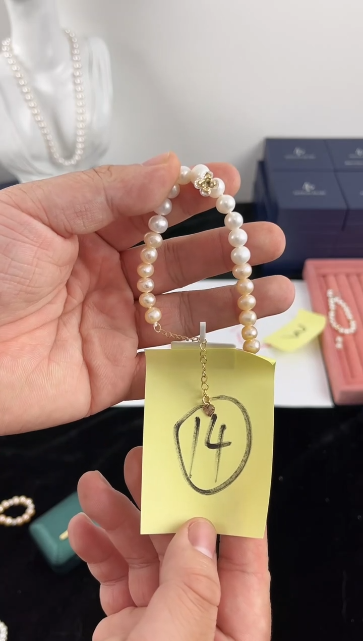 【闪购商品】淡水珍珠颈饰银S925镶嵌珍珠手链