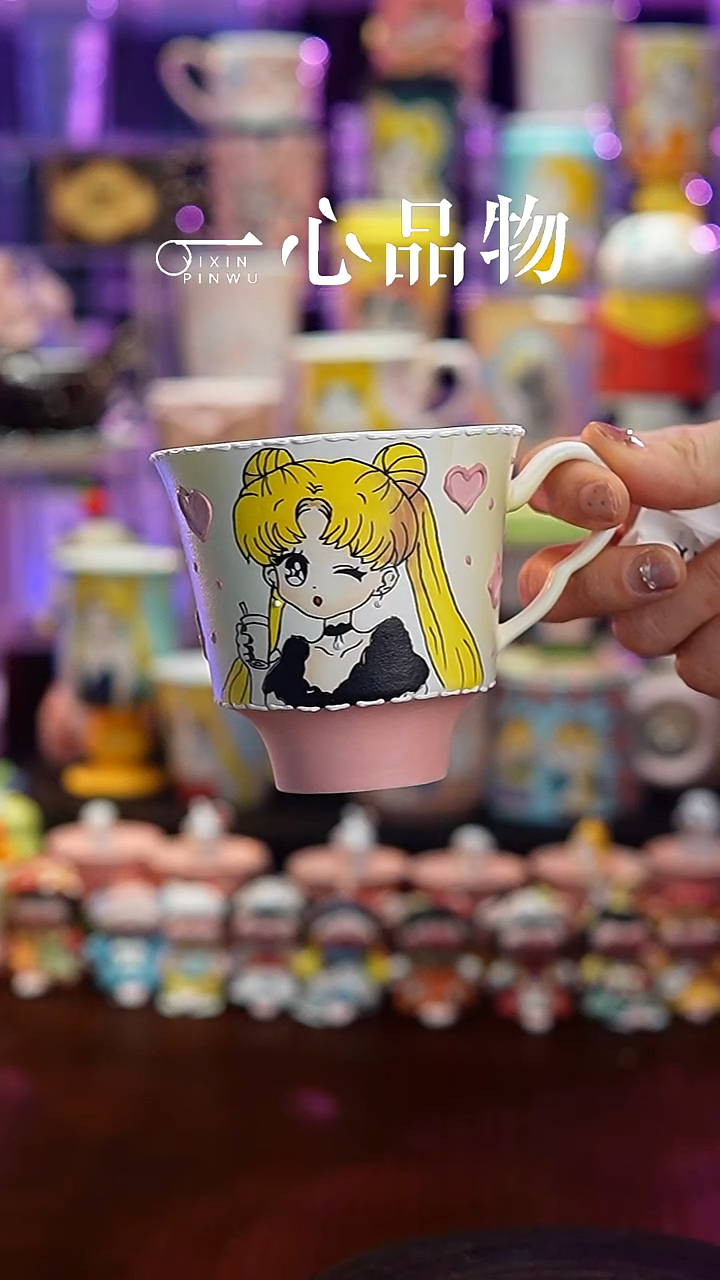 杯子瓷Y646景德镇手工手绘杯子摆件