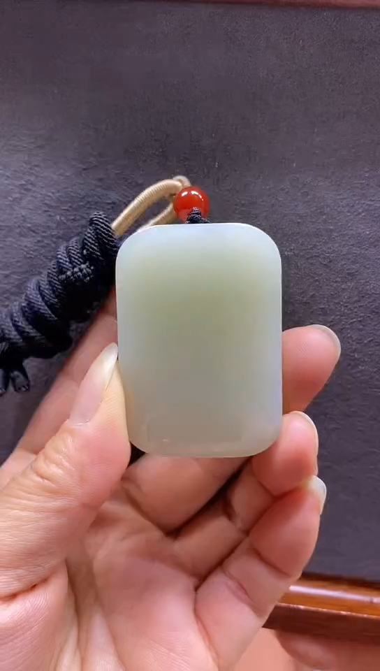 和田玉未镶嵌吊坠(不含链)精品和田玉平安牌