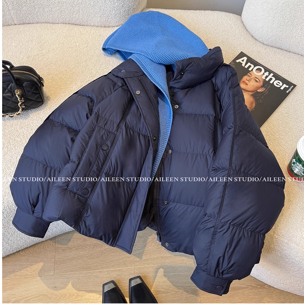 连帽羽绒服女装短款2025冬季新款加厚保暖面包服巨好看设计感外套