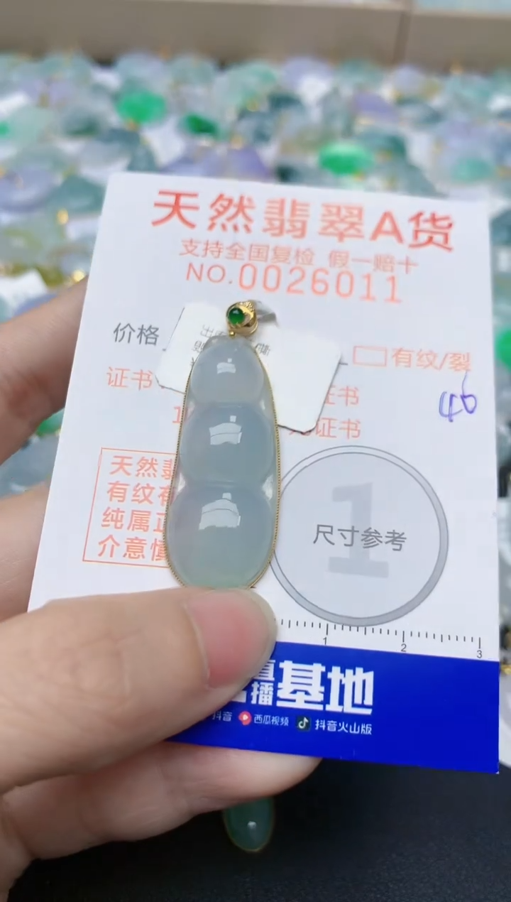 【闪购商品】翡翠颈饰18K金镶嵌天然翡翠A货    