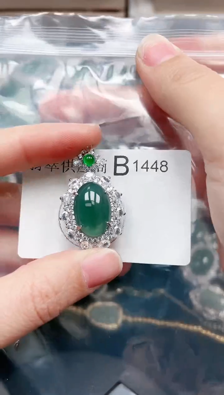【闪购商品】翡翠颈饰未镶嵌1448赠皮绳
