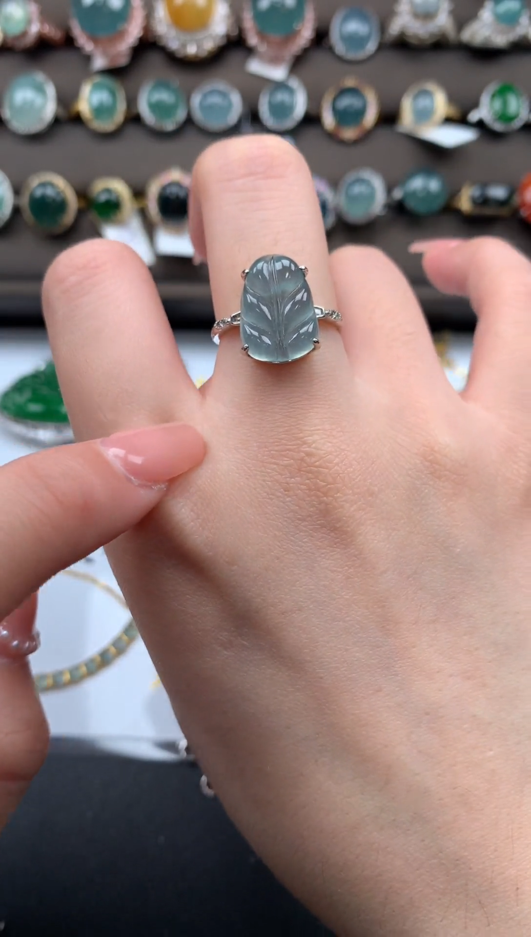 【闪购商品】翡翠戒指银S925镶嵌51451