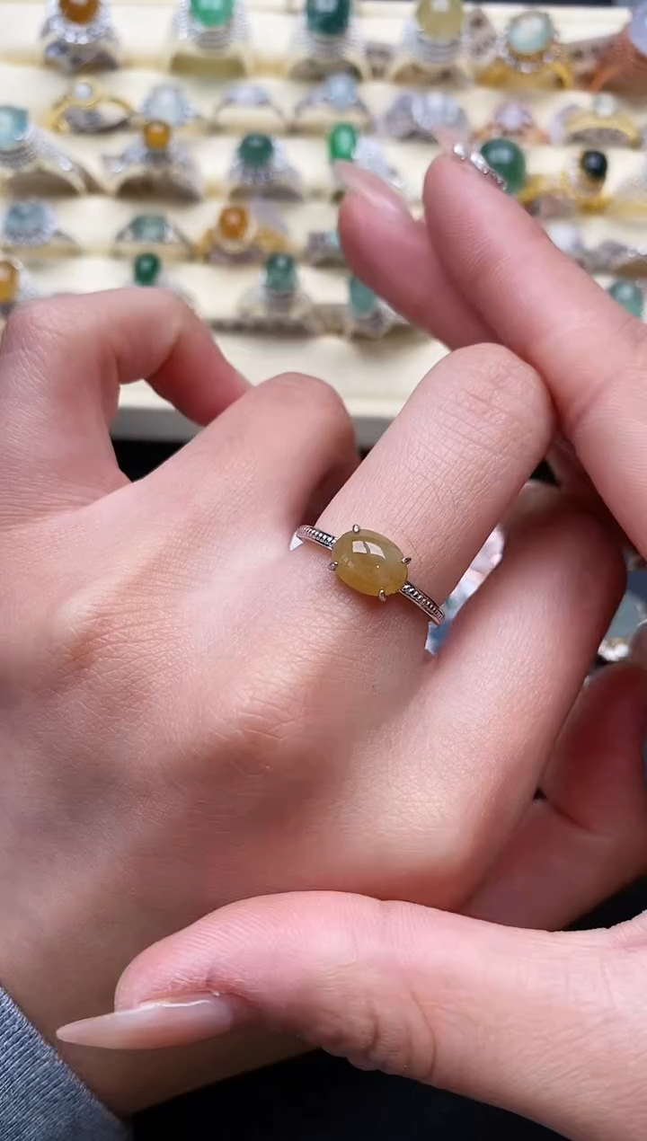 【闪购商品】翡翠戒指银S925镶嵌111111+1