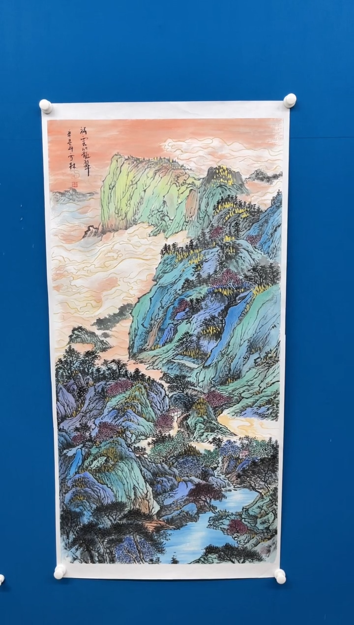 【闪购商品】国画张-金色华章原作山水/无框/W带画册