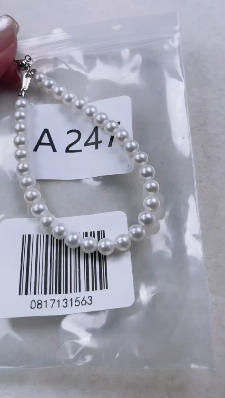 【闪购商品】淡水珍珠手链银S925镶嵌a247