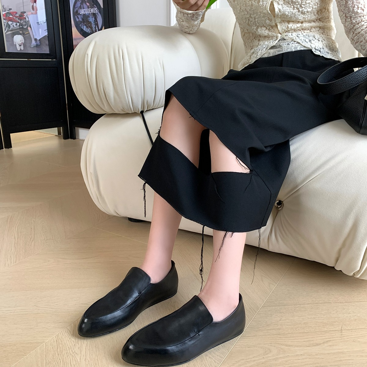 【柔软马皮】平底乐福鞋女2025年新款时尚休闲浅口单鞋通勤小皮鞋