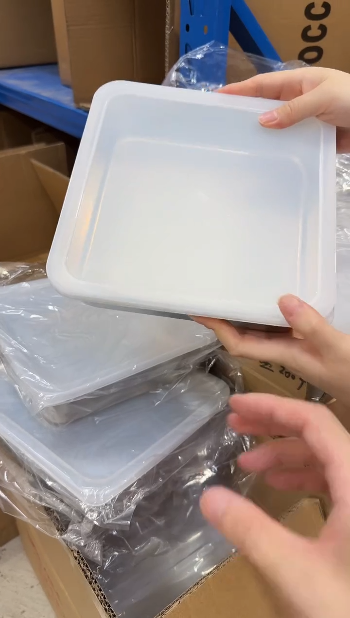 瓷片20*20cm冰箱用保鲜盒带盖