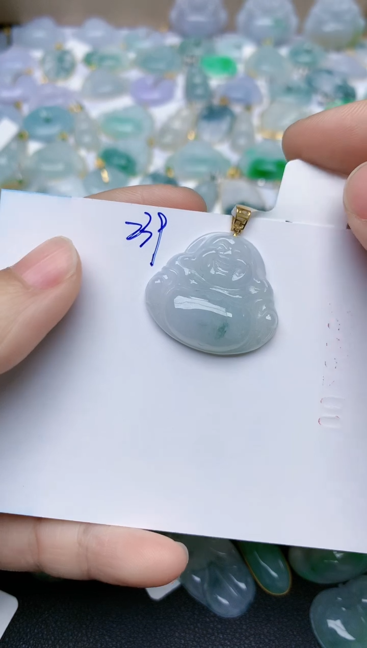 【闪购商品】翡翠颈饰18K金镶嵌天然翡翠A货    